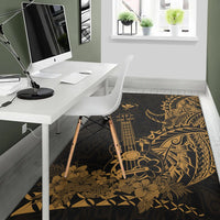 Hawaii Polynesian Area Rug Ukulele Gold LT13 - Wonder Print Shop