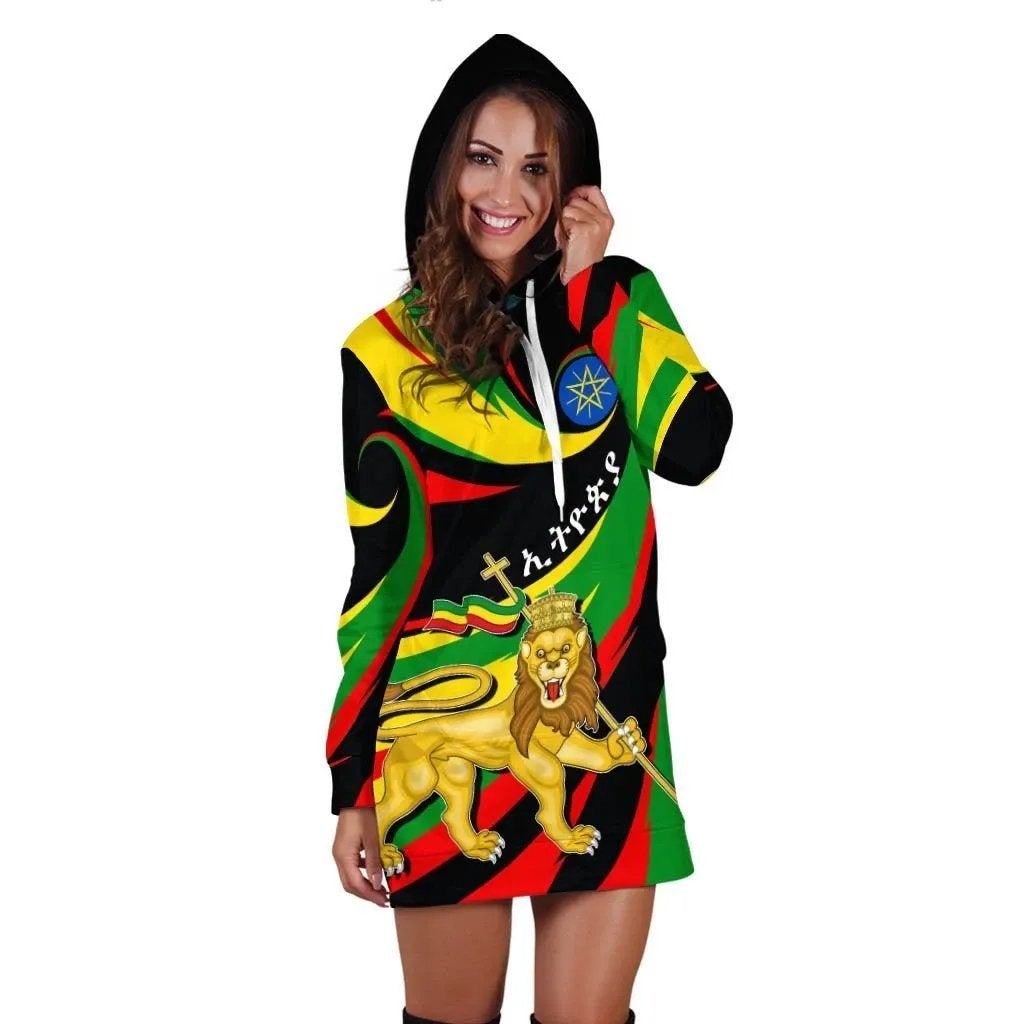 Ethiopia Creative Hoodie Dress LT10 - Wonder Print Shop