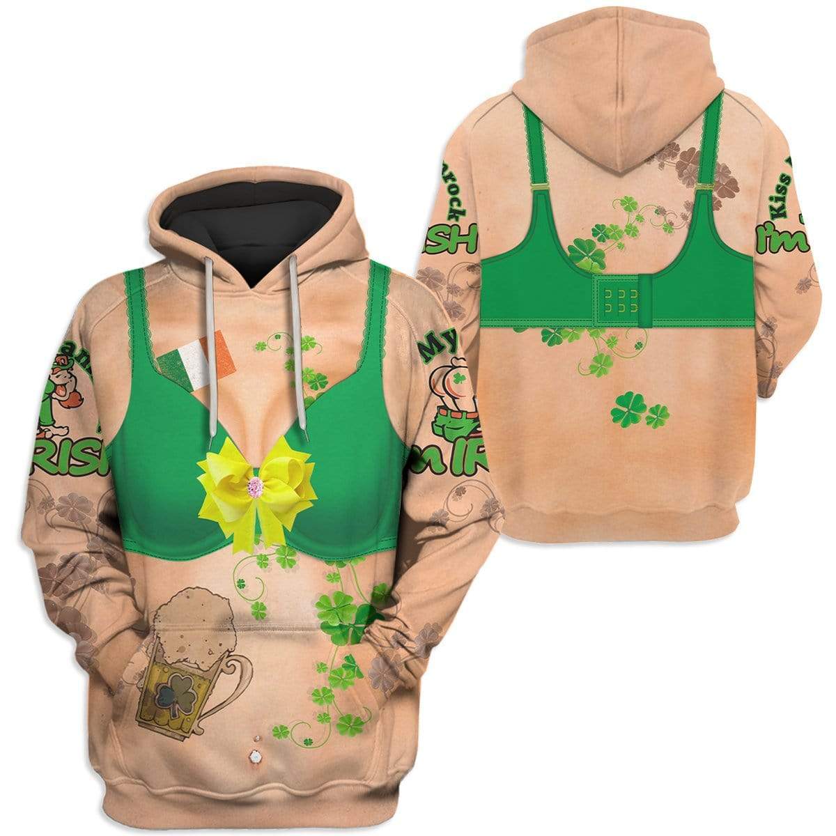 St Patricks Day Hoodie Women Funny Ugly LT8 - Wonder Print Shop