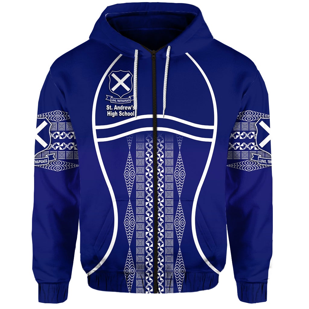 St. andrews High School Zip Hoodie Unique Vibes LT8 - Wonder Print Shop