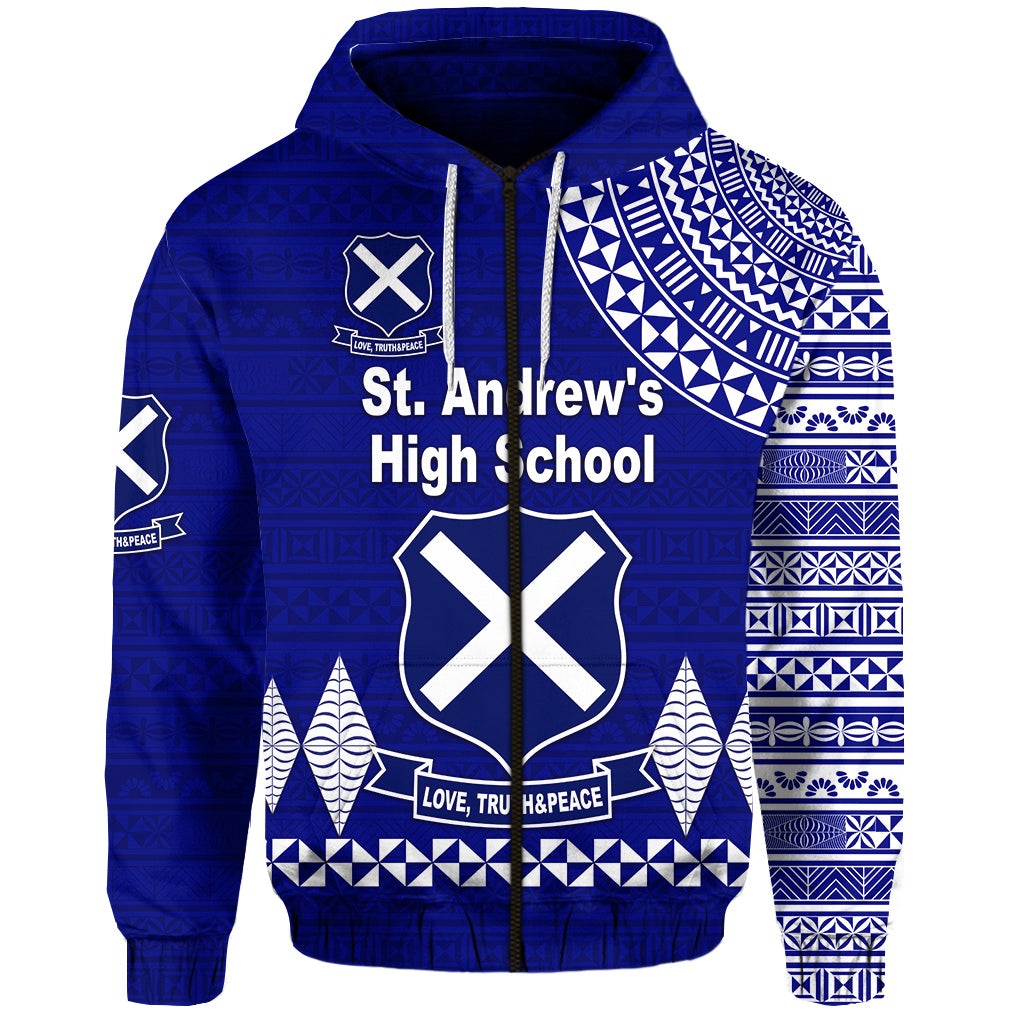 St. andrews High School Zip Hoodie Simple Style LT8 - Wonder Print Shop