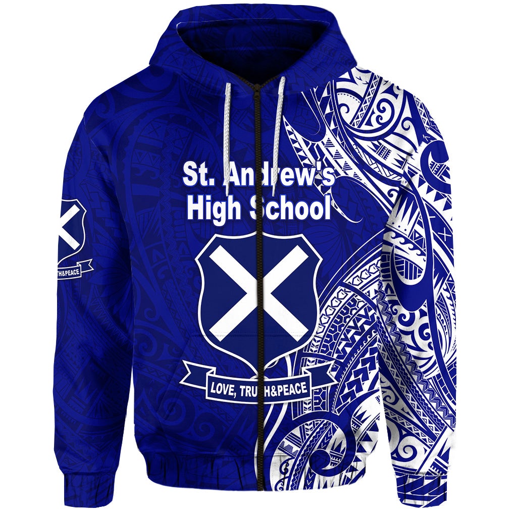 Custom St. Andrews High School Zip Hoodie Original Style LT8 - Wonder Print Shop