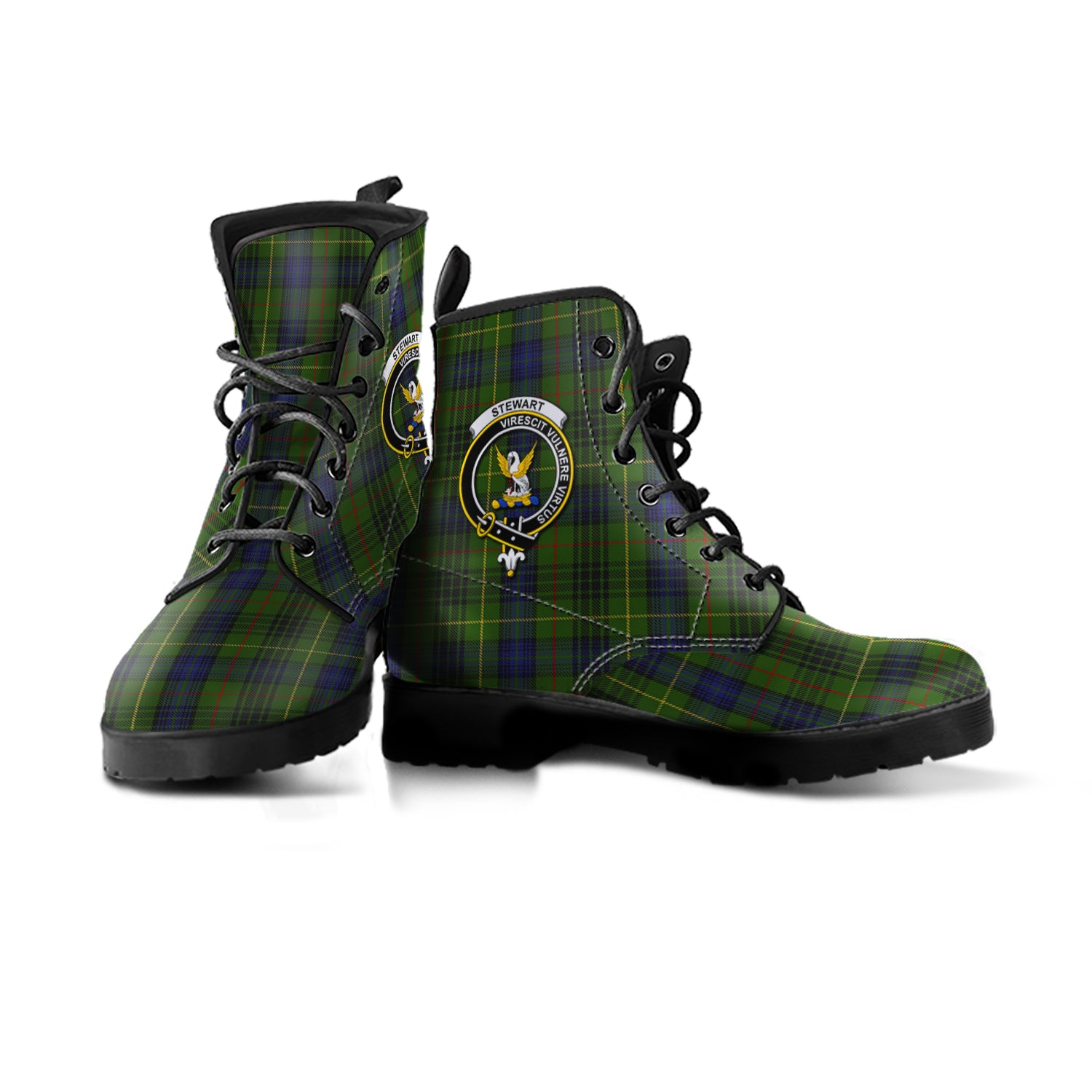 scottish-stewart-hunting-clan-crest-tartan-leather-boots