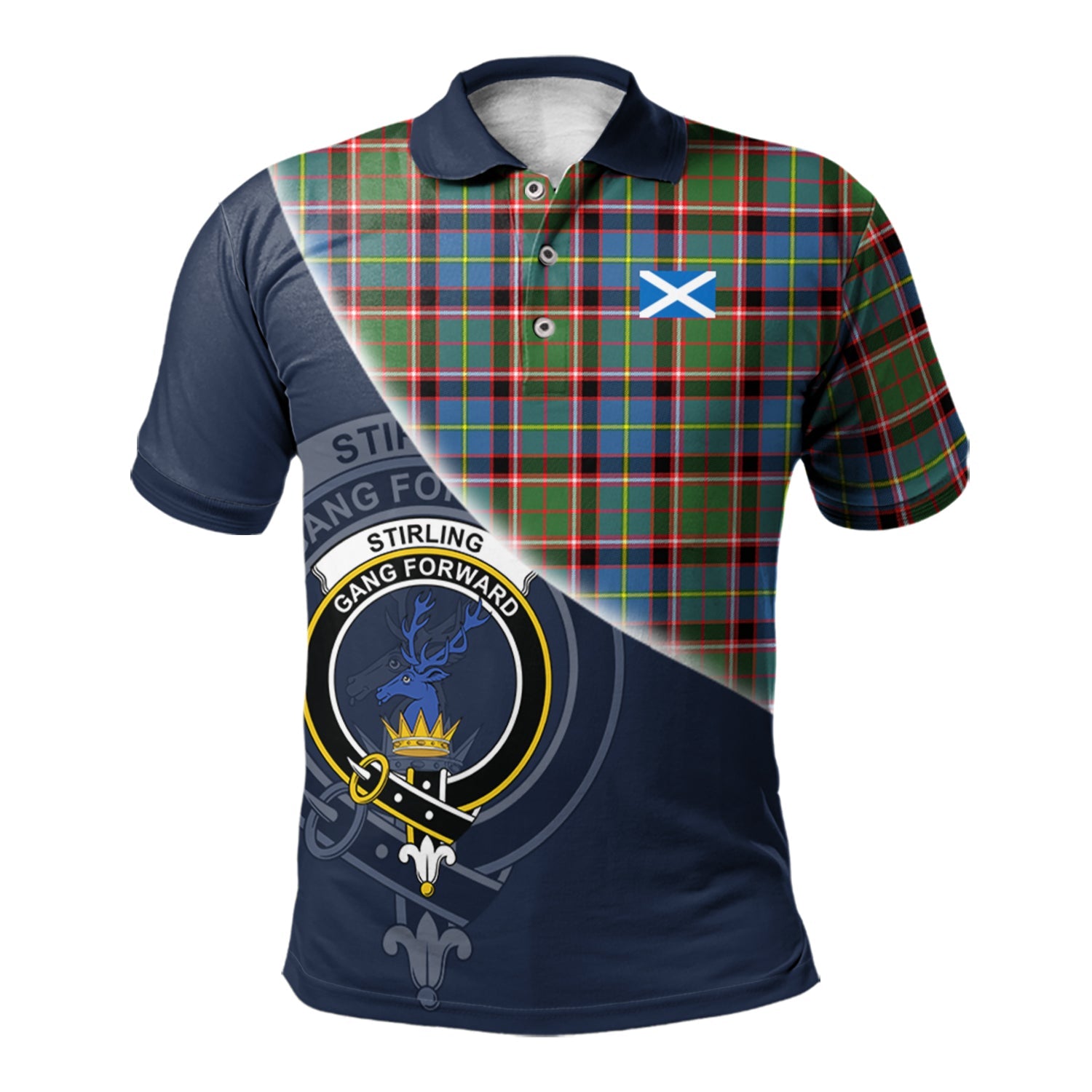scottish-stirling-bannockburn-clan-crest-tartan-scotland-flag-half-style-polo-shirt