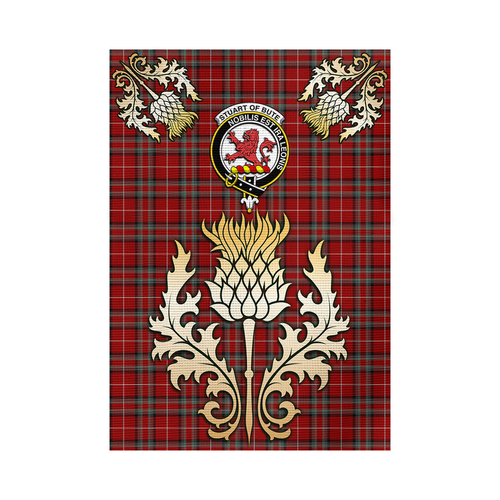 scottish-stuart-of-bute-clan-crest-gold-thistle-tartan-garden-flag