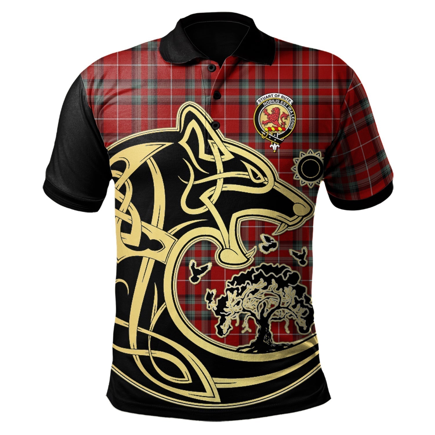 scottish-stuart-of-bute-clan-crest-tartan-celtic-wolf-style-polo-shirt