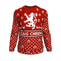 Scotland Christmas Sweatshirt Lion Thistle Red - Wonder Print Shop