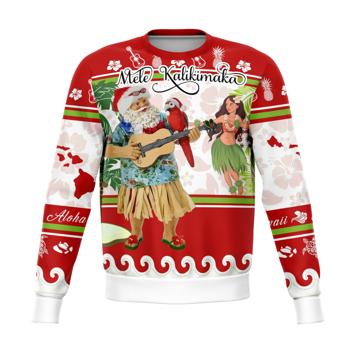 Hawaii Christmas Sweatshirt - Mele Kalikimaka Santa Claus Style 2 - Wonder Print Shop
