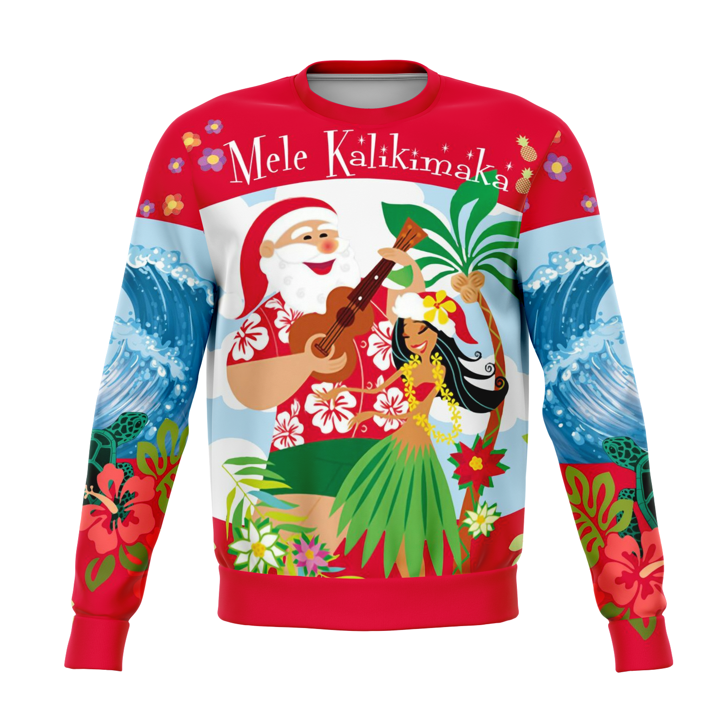 hawaii-christmas-sweatshirt-mele-kalikimaka-santa-claus