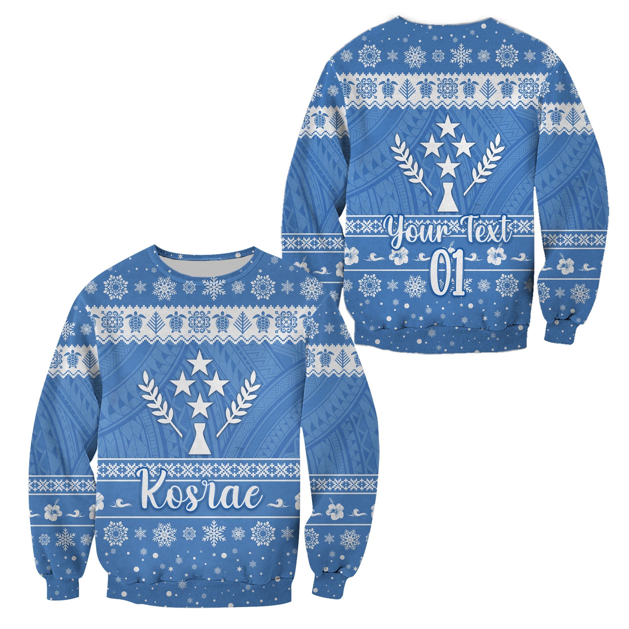 (Custom Personalised) FSM Kosrae Christmas Sweatshirt Simple Style LT8 - Wonder Print Shop