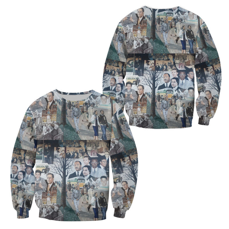 Civil Rights Leaders Sweatshirt Color Painting Style NO.1 LT8 - Wonder Print Shop