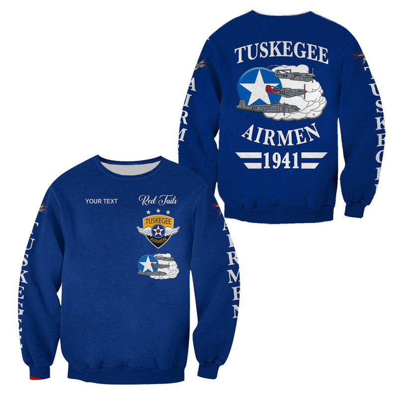 (Custom Personalised) Tuskegee Airmen Sweatshirt The Blue Tails Simplified Vibes - Blue LT8 - Wonder Print Shop