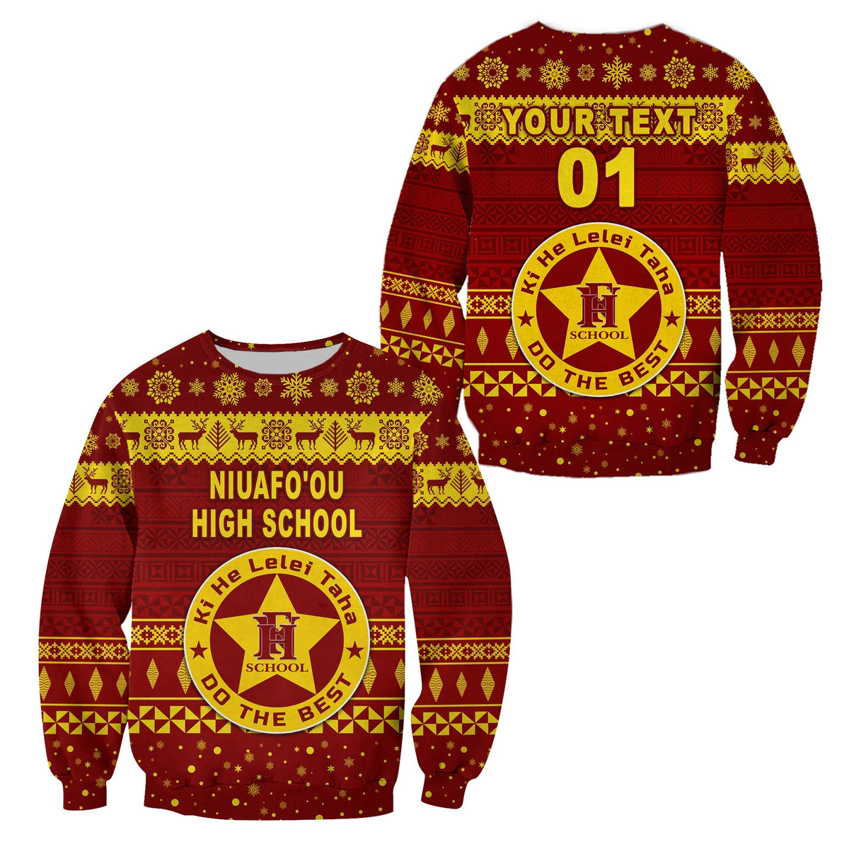 (Custom Personalised) Niuafo'ou High School Christmas Sweatshirt Simple Style LT8 - Wonder Print Shop