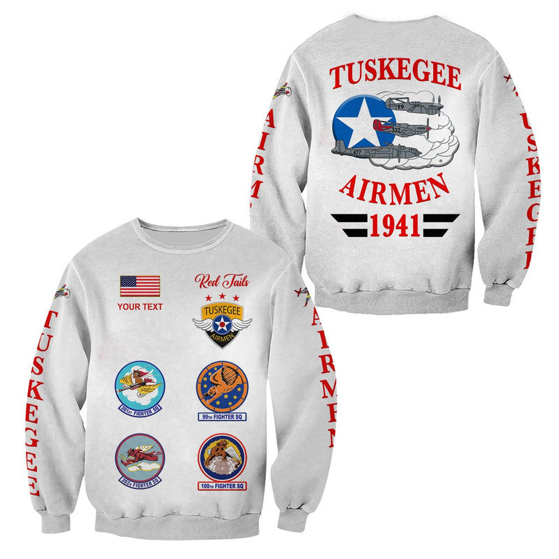 (Custom Personalised) Tuskegee Airmen Sweatshirt The White Tails Simple Style - White LT8 - Wonder Print Shop