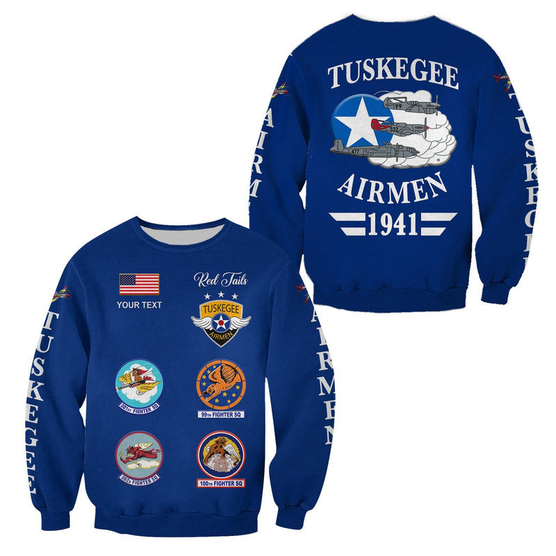 (Custom Personalised) Tuskegee Airmen Sweatshirt The Blue Tails Simple Style - Blue LT8 - Wonder Print Shop