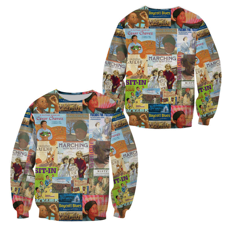 Civil Rights Movement Sweatshirt Painting Book Vibes LT8 - Wonder Print Shop