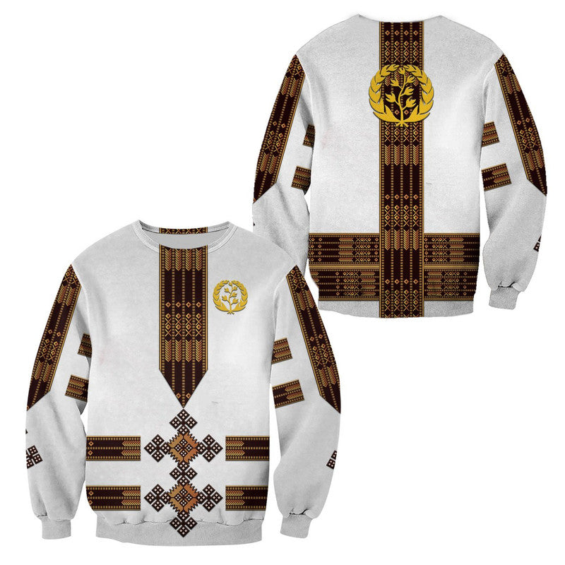 Eritrea Sweatshirt Fancy Tibeb Vibes NO.1 Ver - White LT8 - Wonder Print Shop