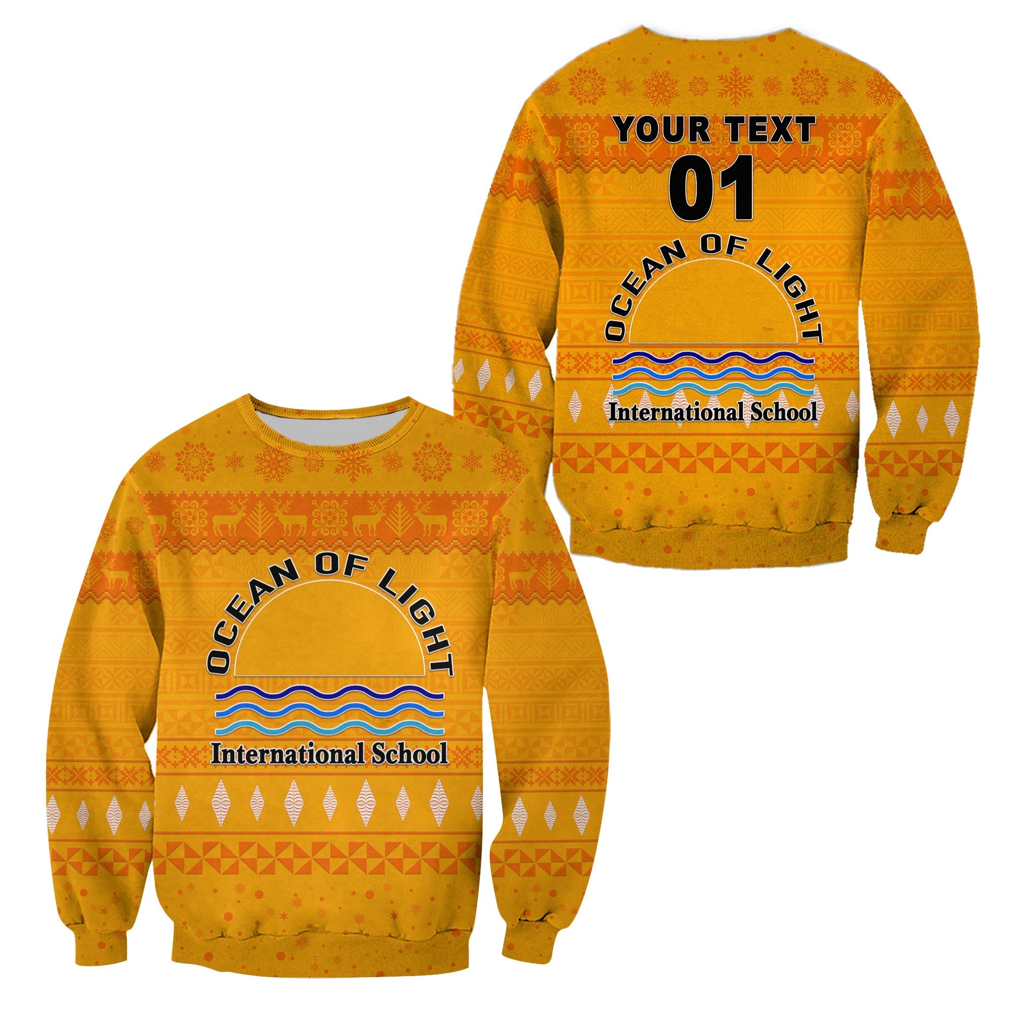 (Custom Personalised) Ocean of Light International School Christmas Sweatshirt Simple Style LT8 - Wonder Print Shop