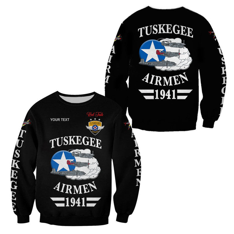 (Custom Personalised) Tuskegee Airmen Sweatshirt The Red Tails Original Style - Black LT8 - Wonder Print Shop