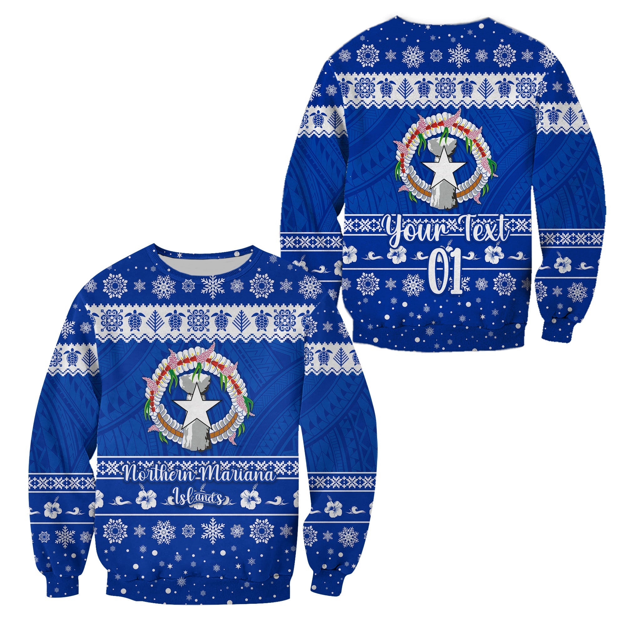 (Custom Personalised) Northern Mariana Islands Christmas Sweatshirt Simple Style LT8 - Wonder Print Shop