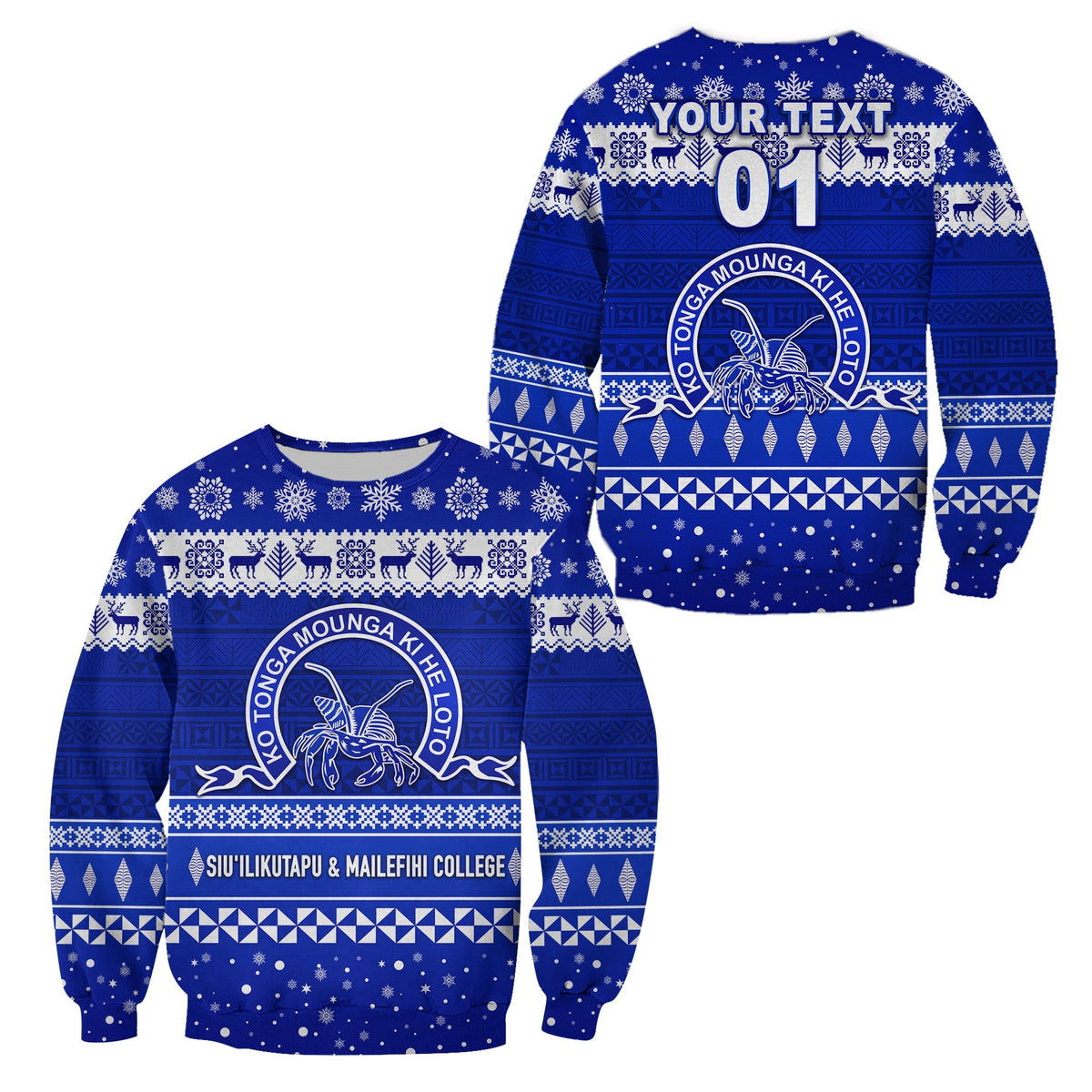 (Custom Personalised) Siu'ilikutapu & Mailefihi College Christmas Sweatshirt Simple Style LT8 - Wonder Print Shop