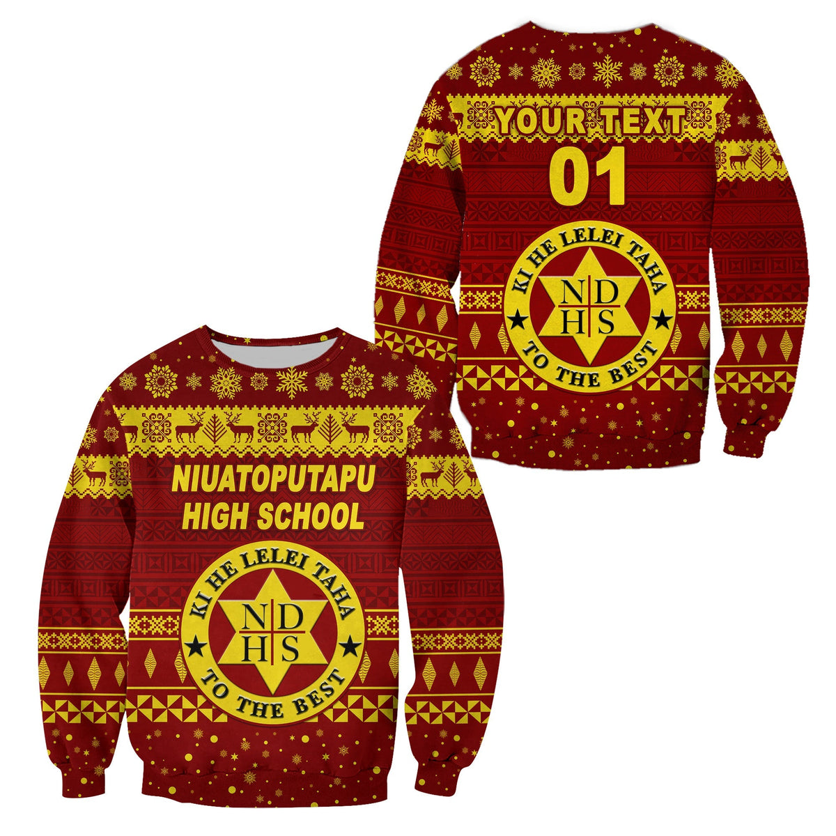 (Custom Personalised) Niuatoputapu High School Christmas Sweatshirt Simple Style LT8 - Wonder Print Shop