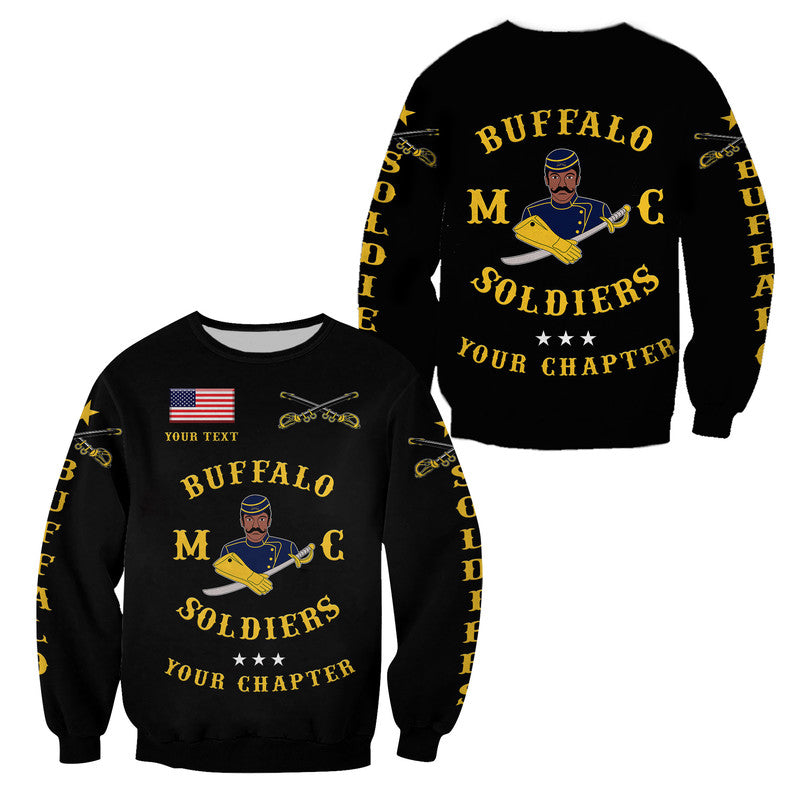 (Custom Personalised) Buffalo Soldiers Motorcycle Club BSMC Sweatshirt Simple Style - Black LT8 - Wonder Print Shop