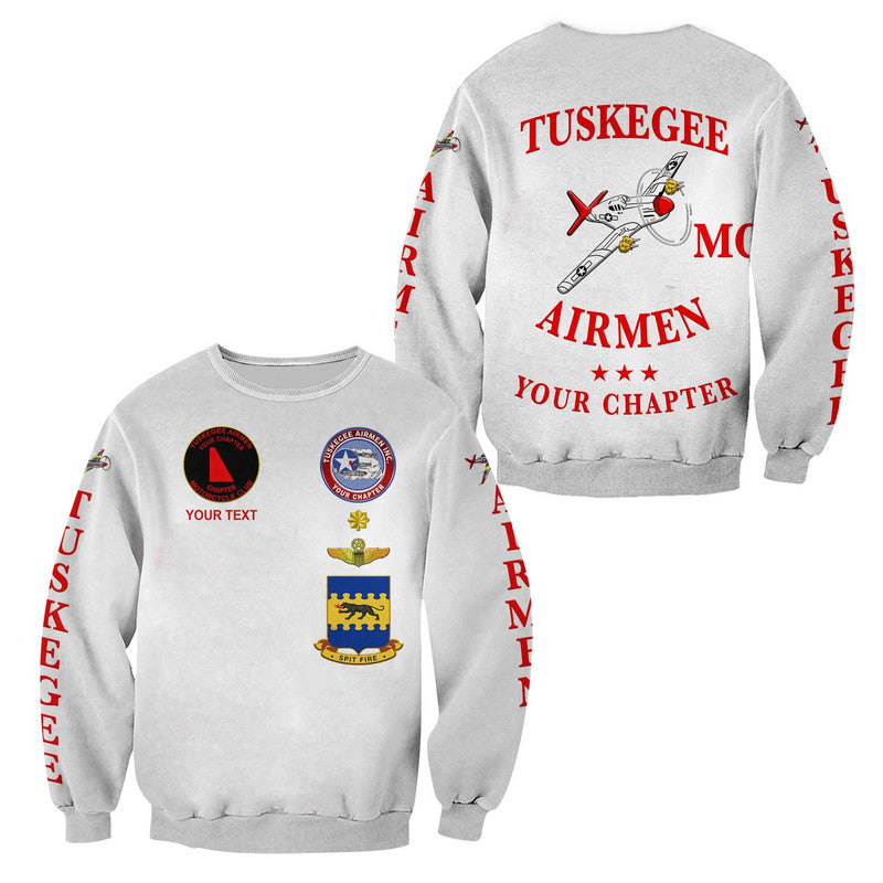 (Custom Personalised) Tuskegee Airmen Motorcycle Club Sweatshirt The White Tails Unique Style - White LT8 - Wonder Print Shop