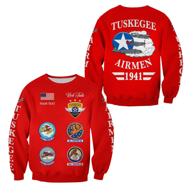 (Custom Personalised) Tuskegee Airmen Sweatshirt The Red Tails Simple Style - Red LT8 - Wonder Print Shop