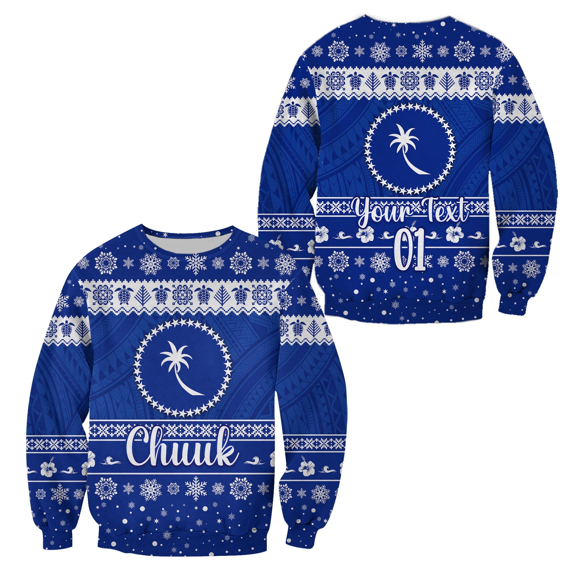 (Custom Personalised) FSM Chuuk Christmas Sweatshirt Simple Style LT8 - Wonder Print Shop