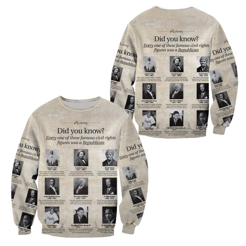 Civil Rights Leaders Sweatshirt Did You Know History Vibes LT8 - Wonder Print Shop