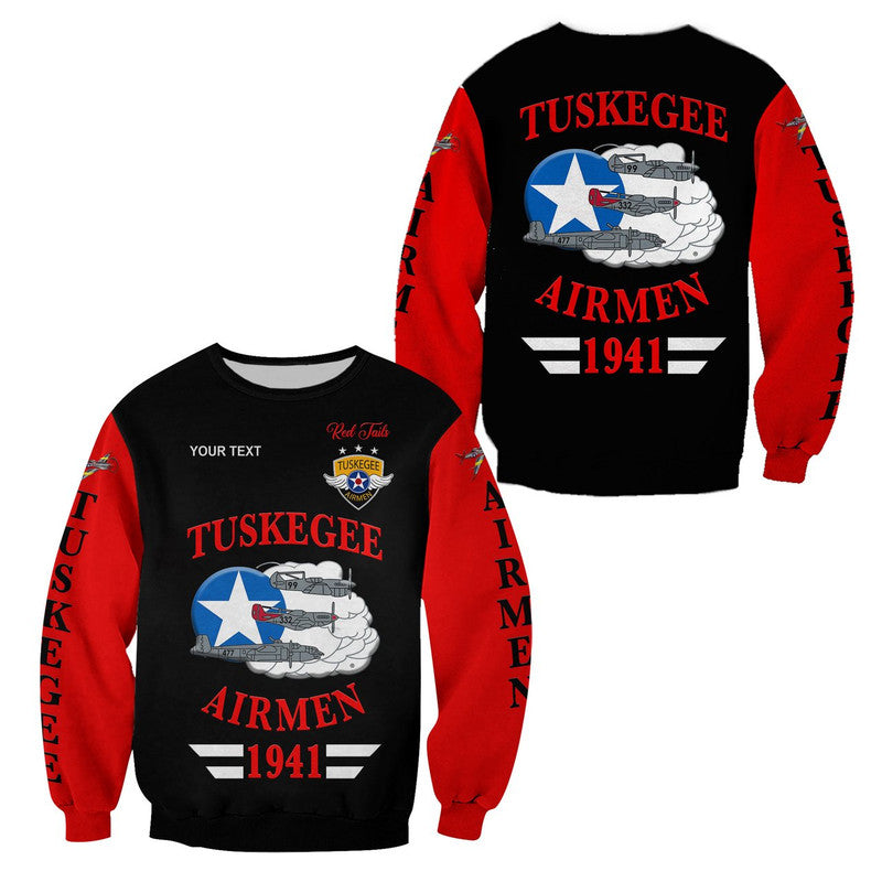 (Custom Personalised) Tuskegee Airmen Sweatshirt The Red Tails Original Style - Black Red LT8 - Wonder Print Shop