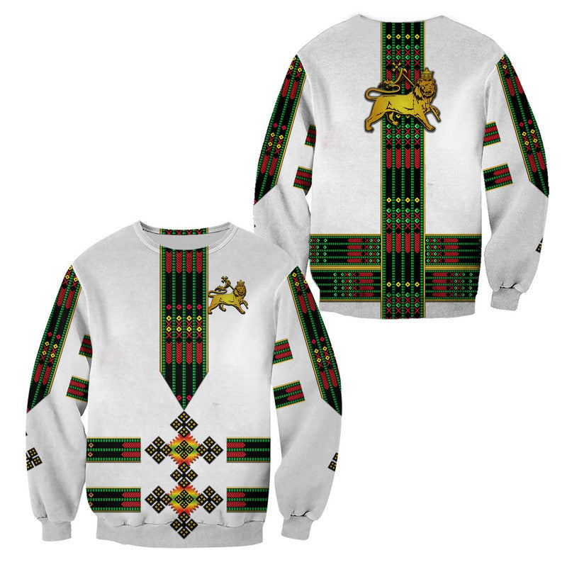 Ethiopia Sweatshirt Ethiopian Lion Of Judah Tibeb Vibes NO.1 Ver - Flag Style LT8 - Wonder Print Shop