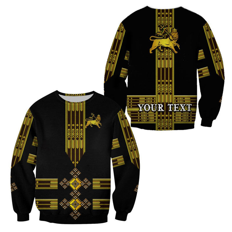 (Custom Personalised) Ethiopia Sweatshirt Ethiopian Lion Of Judah Tibeb Vibes NO.1 Ver - Black LT8 - Wonder Print Shop