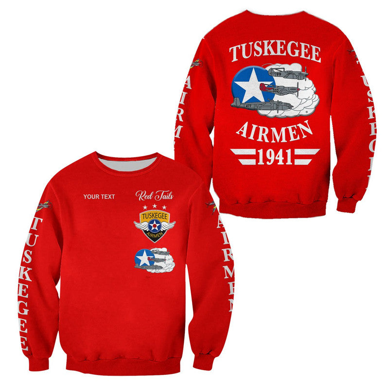 (Custom Personalised) Tuskegee Airmen Sweatshirt The Red Tails Simplified Vibes - Red LT8 - Wonder Print Shop