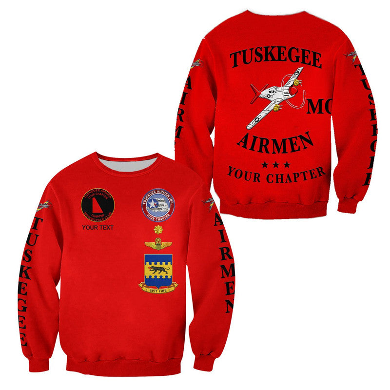 (Custom Personalised) Tuskegee Airmen Motorcycle Club Sweatshirt TAMC Spit Fire Unique Style - Red LT8 - Wonder Print Shop