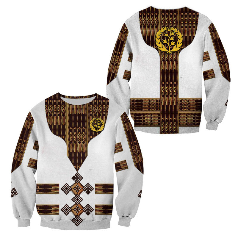 Eritrea Sweatshirt Fancy Tibeb Vibes - White LT8 - Wonder Print Shop