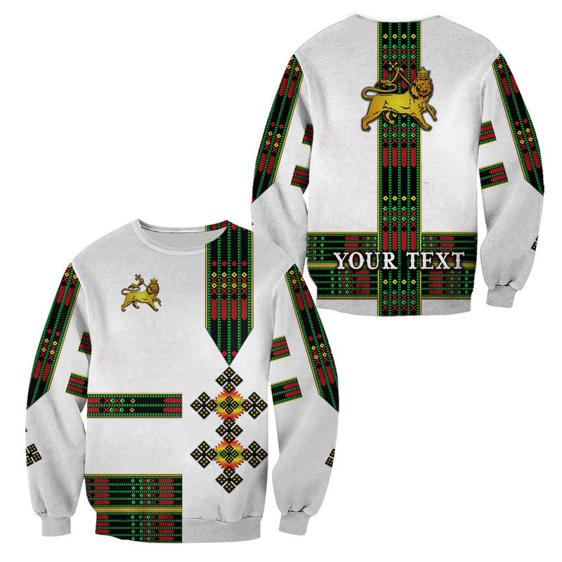 (Custom Personalised) Ethiopia Sweatshirt Ethiopian Lion Of Judah Simple Tibeb Style - Flag Style LT8 - Wonder Print Shop