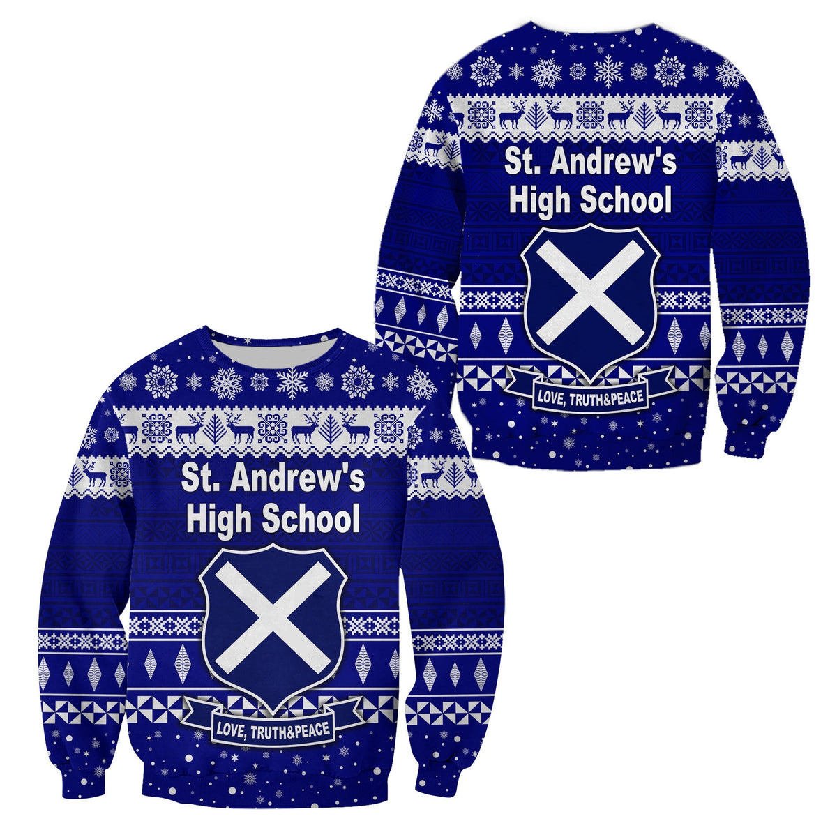 St. andrew's High School Christmas Sweatshirt Simple Style LT8 - Wonder Print Shop