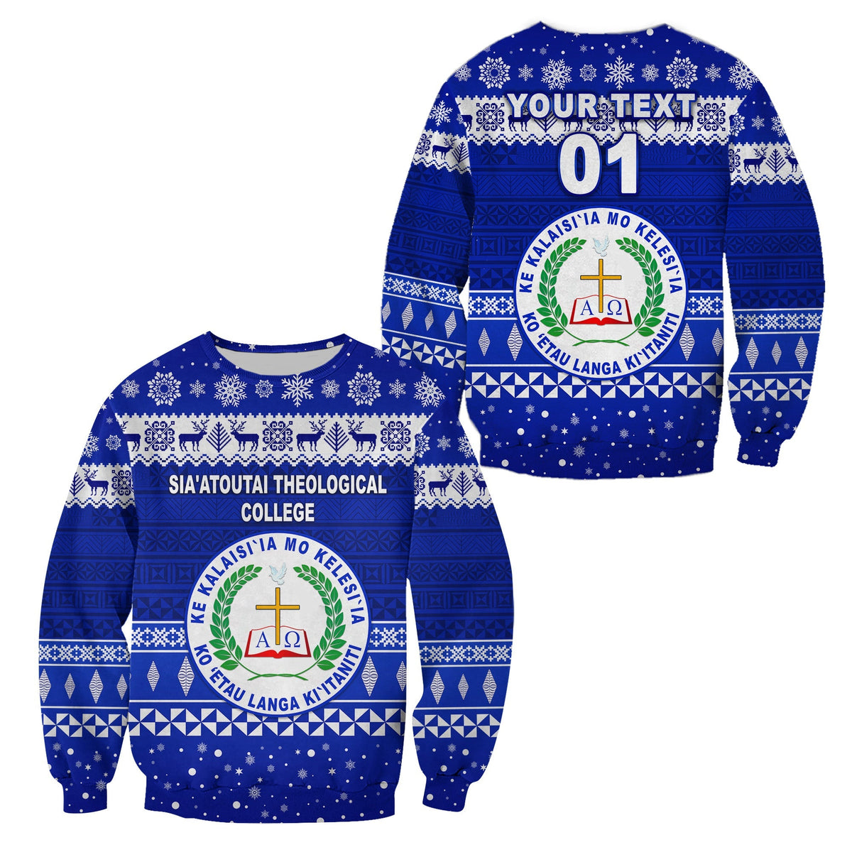 (Custom Personalised) Sia'atoutai Theological College Christmas Sweatshirt Simple Style LT8 - Wonder Print Shop