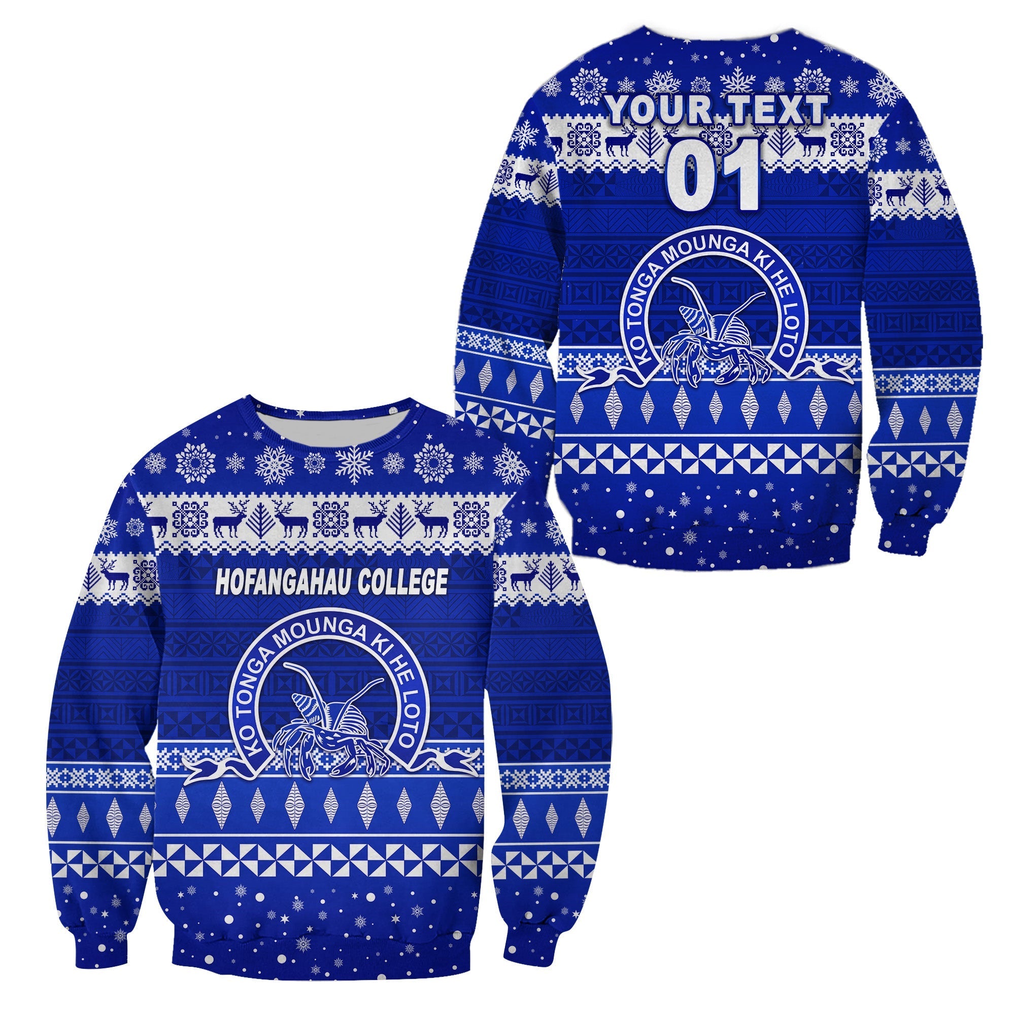 (Custom Personalised) Hofangahau College Christmas Sweatshirt Simple Style LT8 - Wonder Print Shop