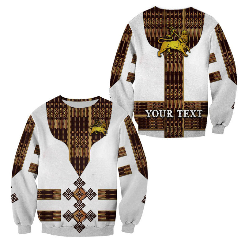 (Custom Personalised) Ethiopia Sweatshirt Ethiopian Lion Of Judah Tibeb Vibes - White LT8 - Wonder Print Shop