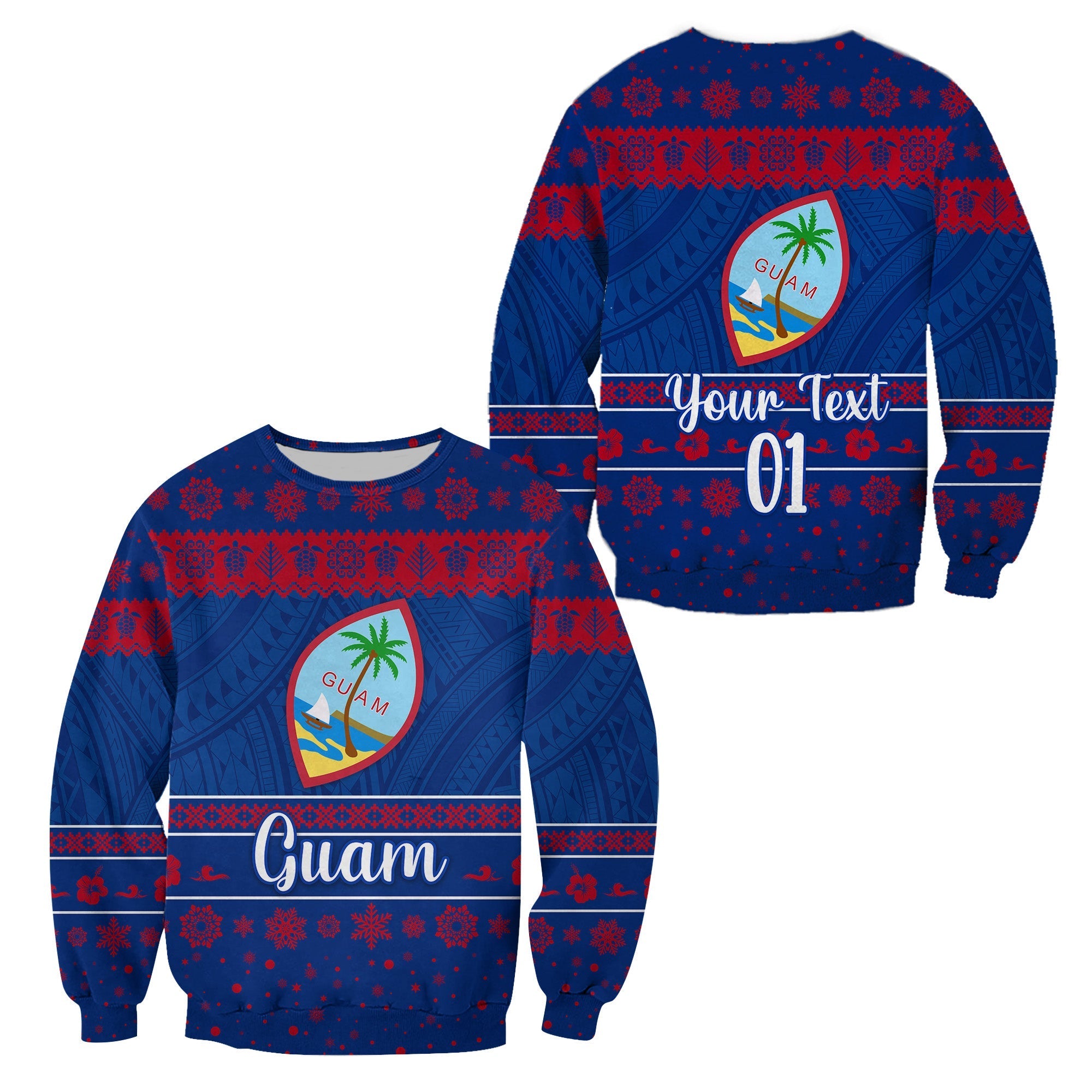 (Custom Personalised) Guam Christmas Sweatshirt Simple Style LT8 - Wonder Print Shop