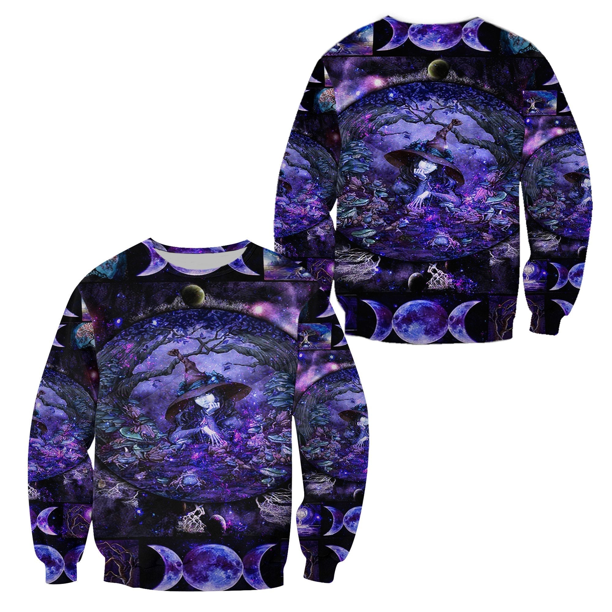 Wicca Tree Of Life With Witch Sweatshirt Simple Vibes LT8 - Wonder Print Shop