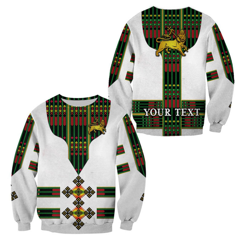 (Custom Personalised) Ethiopia Sweatshirt Ethiopian Lion Of Judah Tibeb Vibes - Flag Style LT8 - Wonder Print Shop