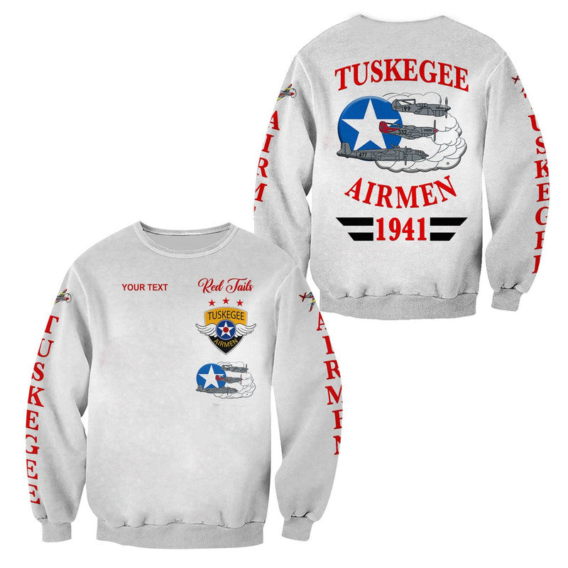 (Custom Personalised) Tuskegee Airmen Sweatshirt The White Tails Simplified Vibes - White LT8 - Wonder Print Shop