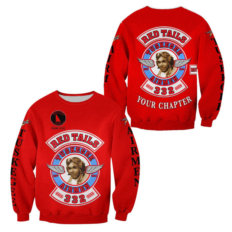 (Custom Personalised) Tuskegee Airmen Motorcycle Club Sweatshirt TAMC Red Tails Original Style - Red LT8 - Wonder Print Shop