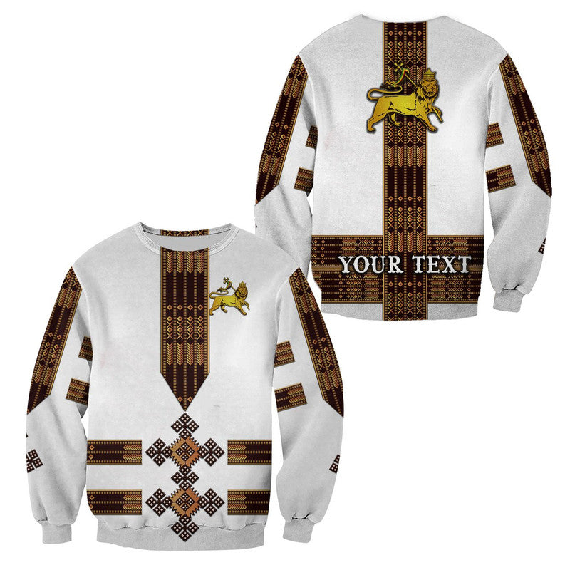 (Custom Personalised) Ethiopia Sweatshirt Ethiopian Lion Of Judah Tibeb Vibes NO.1 Ver - White LT8 - Wonder Print Shop