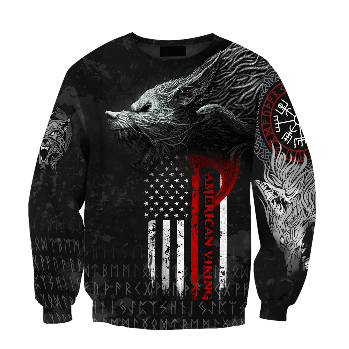 Viking Pullover Hoodie - American Viking Fenrir RLT12 - Wonder Print Shop