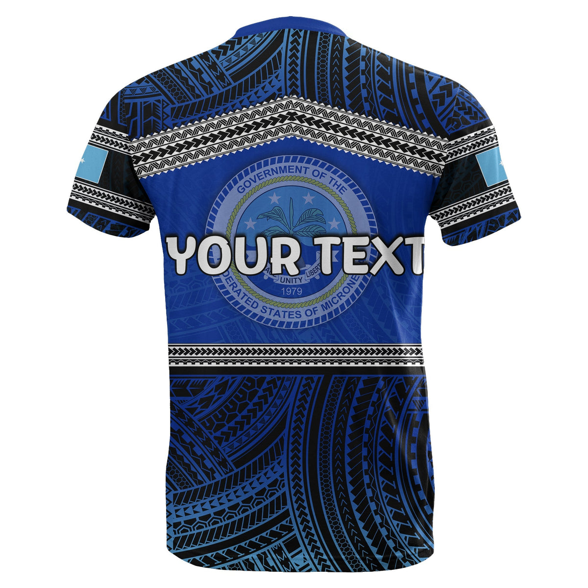 Custom Federated States of Micronesia T Shirt Polynesian Patterns LT6 - Wonder Print Shop
